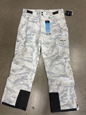 Arctix Men's Cargo Snow Pants in White Camo with Black Accents